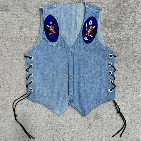 "Denim Biker Vest" (S)