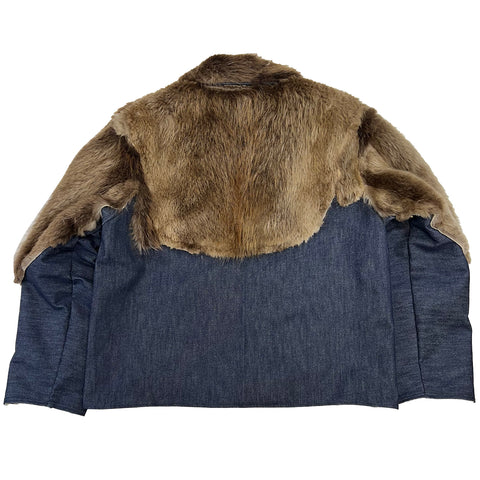 "Fur Denim Coat" (L)