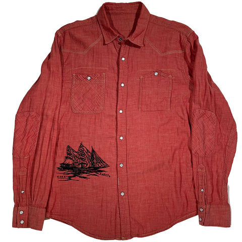 "Embroidered Button Down" (L)