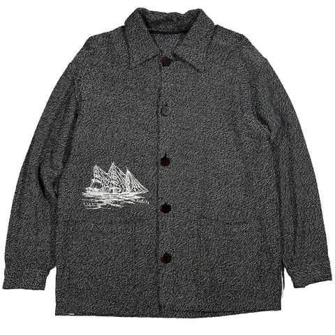"Embroidered Button Down" (M)