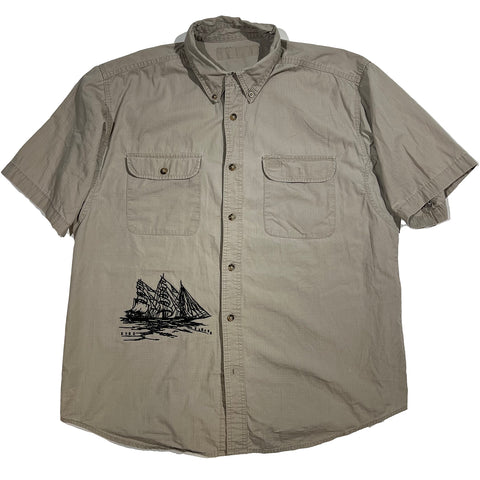 "Embroidered Button Down" (L)