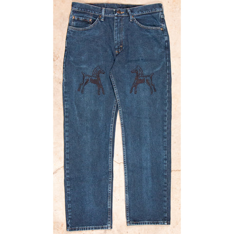 "Embroidered Jeans" (32x30)