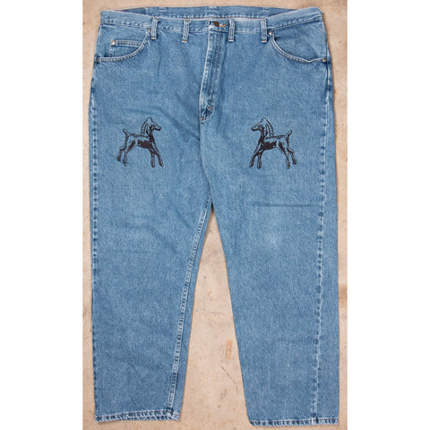 "Embroidered Jeans" (46x30)