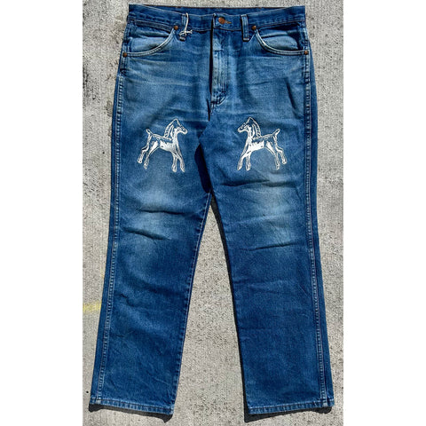 "Embroidered Jeans" (35x30)