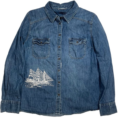 "Embroidered Button Down" (S)